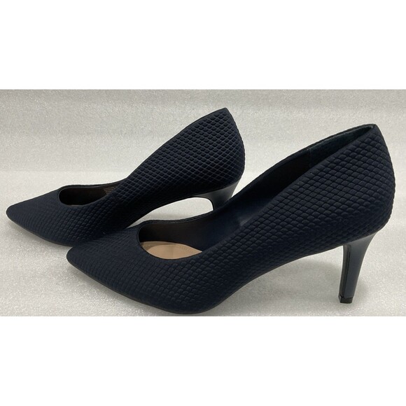 Alfani Step N Flex Joules Textured Pointed Pumps Navy Blue - Picture 5 of 8